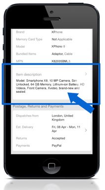 eBay Mobile Description Summary