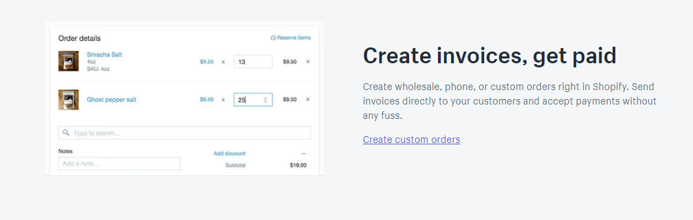 shopify lite invoices