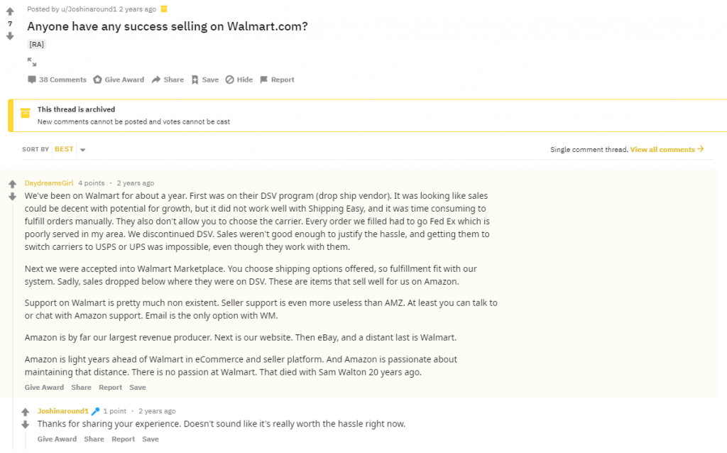 walmart seller support bad