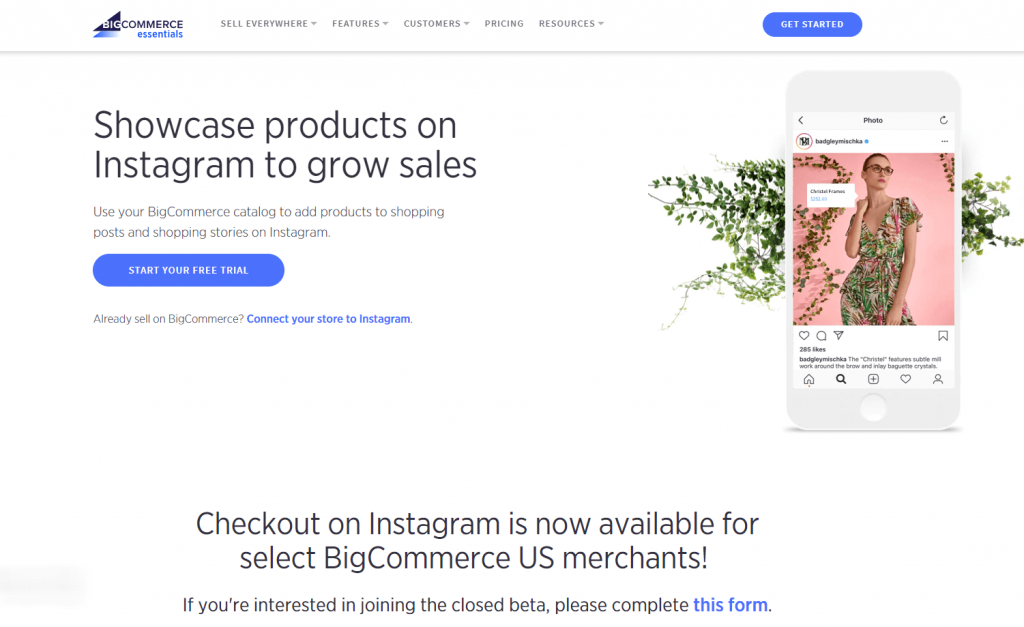 instagram bigcommerce